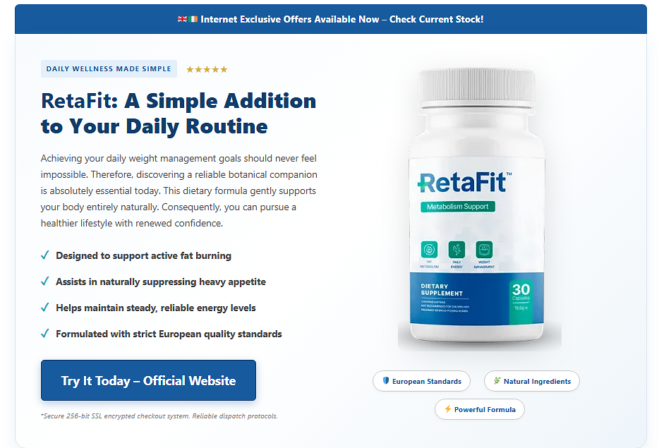 RetaFit Metabolism Support Capsules bottle — UK & IE